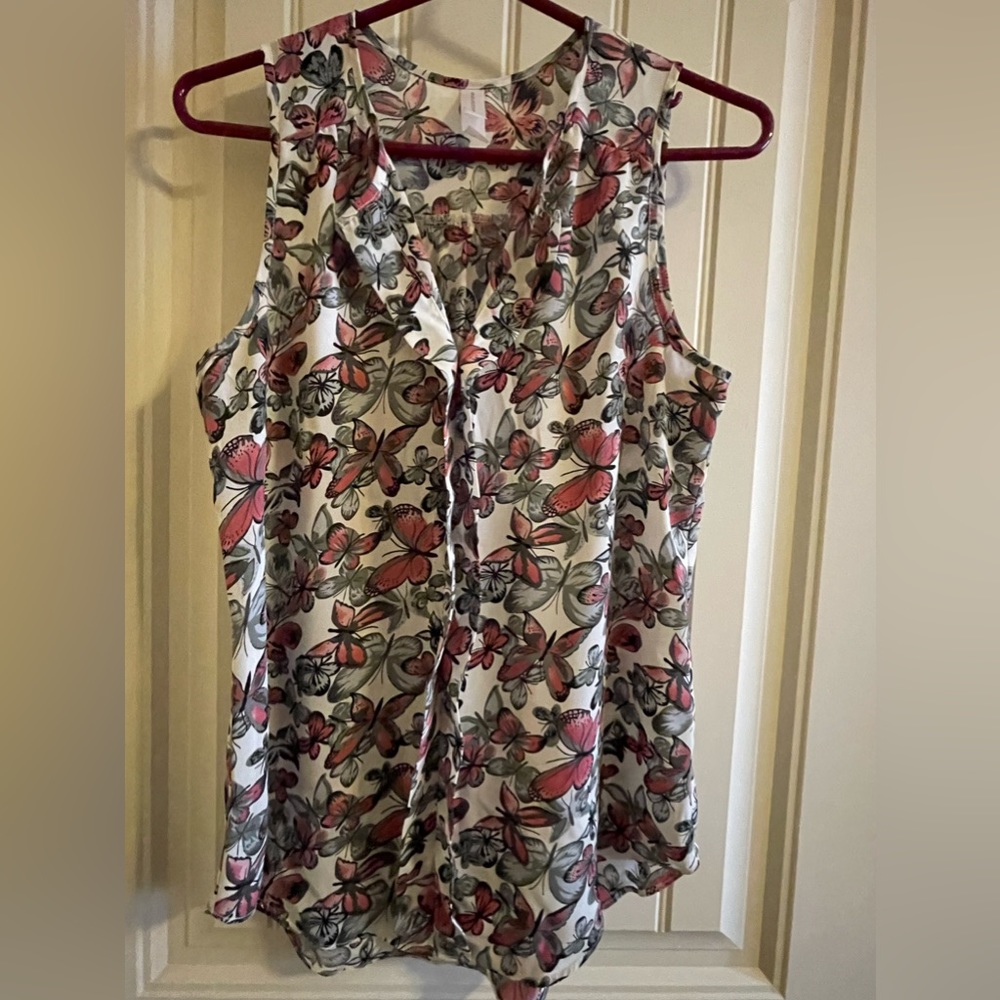 Warehouse One Sheer sleeveless top